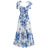 New Fashion Sexy Print Sling Skirt Crumm Flower Back Strap Women's High-End Swing Dress 68HZ