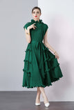 High-Grade Dress Sweet Wooden Ear-Stupling Long Heavy Industry Folding Haewn Dress Women 2025 Spring And Summer 68HZ