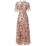Heavy Industry Color Liede Embroidery Round-Neck Princess Style Long-Sleeve Dresses Summer New 2024 68HZ