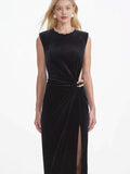 Sleeveless Temperament Sleeveless Sex Hollow Banquet Bag Ass Evening Dress Tight Bridesmaid Dress 68HZ