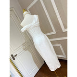 Temperament Design Irregularly Slanted Shoulder-Speeled Thoracic Fish Bone Folded Open-Scrinkled And Forked-Sing-Faced Dress Dress Dress Dress 68HZ