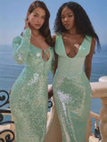 Women's High-End Glids U Tie With Sexy Dress Dress Temperament Banquet Dress Dress Dress 68HZ