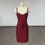 Women's Bandage Dress New Multi-Color V-Neck Sling Fashion Belt Tight Bandage Skirt 68HZ