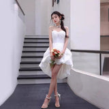 Evening Dress Spring And Summer New Marshmallows Bare Back Ponsy Sling Dress Adult Birthday Party Dress 68HZ