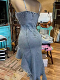 2024 New Sling Gile High-Sclam High-Up To Repair The Fork With The Slanted Leaf Side Of The Denim Dress 68HZ