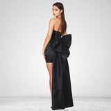 High-End Women's Sexy Folded Bag With A Bosom Dress Temperament Can Be Removed Large Bow Decorative Tape 68HZ