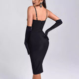 Hot Wish Femininity Sling Lace Ribbon Banded Dress 68HZ