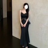 Temperament Sister Aesthetic Tailoring Lace Sling Dress Design Banquet Dress Dress No 68HZ