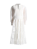 Spring 2025 New Embroidered Lace Long-Sleeved Blouse High-Waisted Half-Dress Fashion Suit Two Sets Of Female Fashion 68HZ