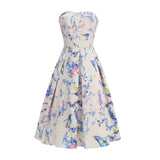 New Sexy Broken Flower Back Rope Skirt High-End Women's Breast Swing Dress 68HZ