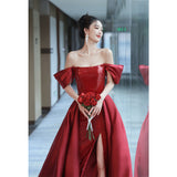 Toasting 2024 New Bridal Autumn Dress High-End Light Luxury Niche Engagement Dress Host Performance Suit 68HZ