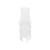 Women's New Sexy Dress Hottie Sexy Braid Dress Open Fork White Dress Pure Lust 68HZ