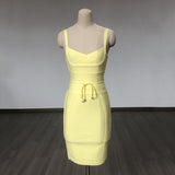 Women's Bandage Dress New Multi-Color V-Neck Sling Fashion Belt Tight Bandage Skirt 68HZ