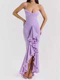 Sexy Women's High-Sensing Mesh Sling Dress New Folds Irregular Fashion Design Temperament 68HZ
