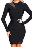 Autumn New Fashion Dress Direct Sales Long-Sleeved Sexy Mesh Dress Banded Dress Woman 68HZ