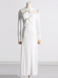 Famous Style Dress Dress Dress 2025 Summer New Hollow Kinesi Design Slim Thin Dress Dress Woman 68HZ