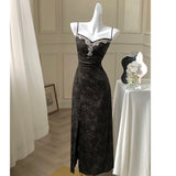 French Temperament Dress Dress Collar V-Necked Dress Dress Female Design Big Swing Dress Chestless Pad 68HZ
