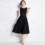 Summer New French Temperament Light Style Light Wind To The Waist Thin Fashion Long Sleeveless Dress 68HZ
