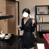 Charming Villain | Sexy Thumping Niche Design Deep V Suit Party Dress Dress One Dress 68HZ
