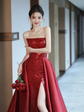 Toasting 2024 New Bridal Autumn Dress High-End Light Luxury Niche Engagement Dress Host Performance Suit 68HZ