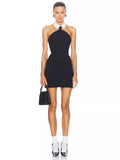 Boutique Women's Clothing Direct Selling Personality Bumpy Collar Hanging Neck Cover With A Bandage Skirt 68HZ