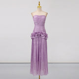 French Small Scented Bra Dress Dress 2025 New Niche Splicing Wooden Ear Design Long Dress Women's Summer 68HZ