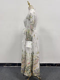 French Idyllic Dress 2025 Spring New Straight Lantern Sleeve Print Straps Slimmed Dress Woman 68HZ