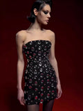 Heavy Industry Bandage Dress Sexy Bra Slit Nail Beads Bodyed And Hip Dress Birthday Party Dress 68HZ