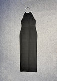 Spice Girls Heavy Industry Ordered Diamond Hanging Neck Sleeveless Dress Sexy Bare Back Tight Body Open Fork Dress 68HZ