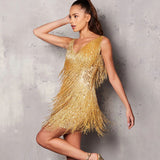 High-End Women's Temperament V-Neck Tux Dresses Women Tight Sexy Sling Dress Dress Dress 68HZ