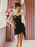 Women's New Sexy Perspective Lace Mesh Yarn Corset Dress High-End Temperament Tight Dress Dress 68HZ