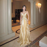 Hanging Dress Women's High-End Temperament Famous Lady Small Dress Thin Holiday Style Sexy Back Long Dress 68HZ