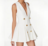 Wang Xinling With A Small Fragrant Style V-Neck Suit Dress Sleeveless Vest Hepburn Style Small Black Dress 68HZ