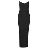 Women's Explosive Sexy Long Evening Dress Body Wrapping Party Temperament Banded Dress Black 68HZ