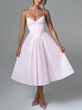 Sexy Suspension Dress 2025 New Corset Thin Breastless Sleeveless Temperament In The Color Of The Long Dress Woman 68HZ