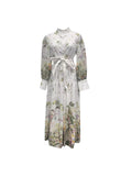 French Idyllic Dress 2025 Spring New Straight Lantern Sleeve Print Straps Slimmed Dress Woman 68HZ