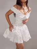 Summer New Sexy Shoulder Sling Dress Fashion Temperament Print Poneng Skirt Dress Dress Dress Dress Dress Dress 68HZ