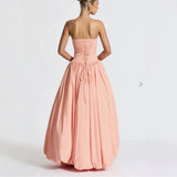 2025 Summer New Women's Breast Open Fork With Solid Color Temperament Fashion Dress Dress Dress 68HZ