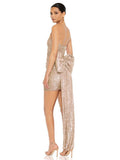 High-End Women's Glide Sexy Bag Butt-Meared Thoracic Dress Can Be Removed Large Bow Decorative Dress Dress 68HZ