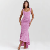Sexy Women's Clothing New Sleeveless Shoulder Solid-Colored Fish Bone Dress 68HZ