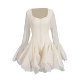 Sexy Famous Short Group 2025 New Fashion Niche Splicing Mesh Folds High-End Feel Dress Women's Summer 68HZ