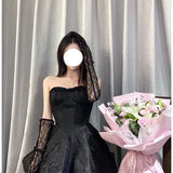The Same French Retro Collar Collar Sexy Breast-Threat Folding Birthday Dress Dress Dress Dress No 68HZ