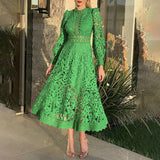 French Elegant Wind 2025 Spring New Collar Embroidery Hollow Niche Design Feeling Waist Thin Dress Dress Woman 68HZ