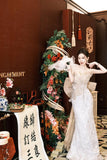 Evening Dress Corset Dress Temperament Famous High-End Goddess Fan High-End Banquet Toasting Clothes Light Fishtail Dress 68HZ