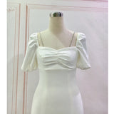 2025 Spring And Summer Small Shoulder Collarbone Shoulder Dress Hepburn Hottie Wearing Slings Pure Lust Wind 68HZ
