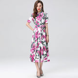 Women's Dress 2025 Summer New Collection Of Thin Temperament Print Big Swing Shirt Dress 68HZ