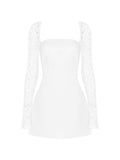 New Lace Splicing Body A-Word Dress Sexy Pure Lusty Dress With High-End Women's Clothing 68HZ