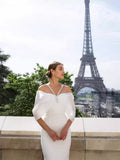 Slim Hanging Neck Thin White Dress Dress Watery Shoulder Elegant Temperament Banded Evening Dress Dress 68HZ