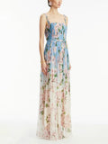 French-Print Casual Style Dress 2025 New Sleeveless Sleeveless Waist Thin High-End Long Dress Summer 68HZ