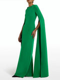 High-Level Famous Wind 2025 New Temperament Elegant Design Feel Hand-Cut Solid Color Long Dress Dress Dress Dress Woman 68HZ